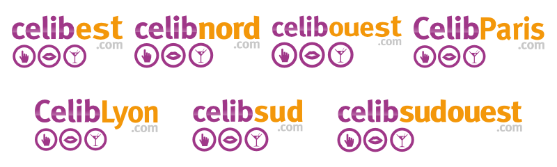 Logos Celibest Celinord Celibouest CelibParis CelibLyon Celibsud Celibsudouest